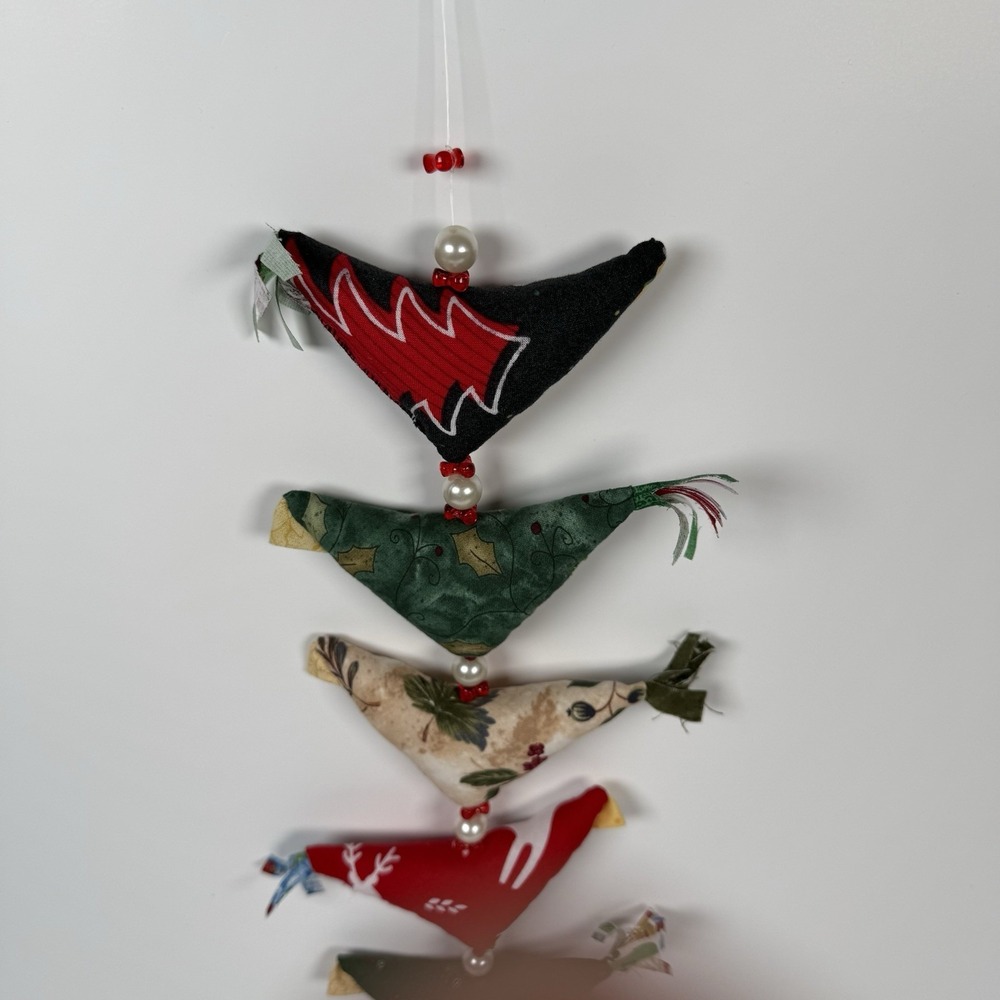 Handmade Prosperity 7 Chicken Hen Garland With Bell Beads Christmas Holiday E